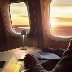 Nuindie pocket LED oplaadbare tafellamp, blauw, IP54, dimbaar