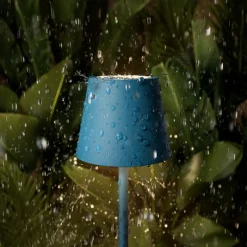 Nuindie pocket LED oplaadbare tafellamp, blauw, IP54, dimbaar