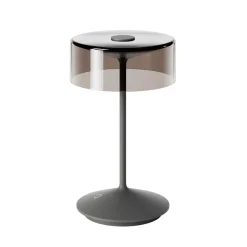 Numotion LED oplaadbare tafellamp, grafiet, glas, IP54, dimbaar