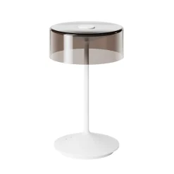 Numotion LED oplaadbare tafellamp, wit, glas, IP54, dimbaar