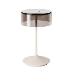 Numotion LED oplaadbare tafellamp, beige, glas, IP54, dimbaar