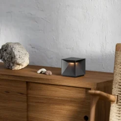 Nutalis LED tafellamp, grafietgrijs, IP54, dimbaar