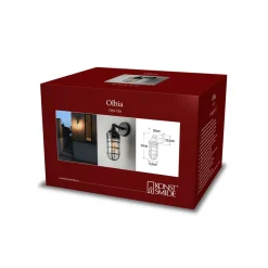 Olbia buitenwandlamp, zwart, aluminium, hoogte 33 cm