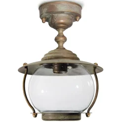 Olivia buiten plafondlamp, IP44, messing, glas