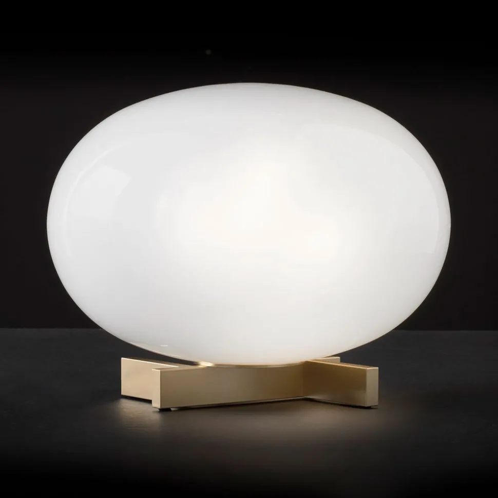 Oluce Alba - Opalen glazen tafellamp, dimbaar