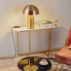 Oluce Atollo tafellamp, dimbaar, Ø38cm, goud