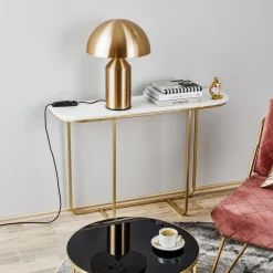 Oluce Atollo tafellamp, dimbaar, Ø38cm, goud