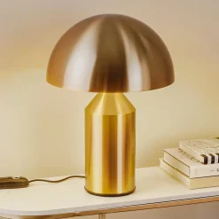 Oluce Atollo tafellamp, dimbaar, Ø38cm, goud