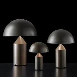 Oluce Atollo tafellamp, dimbaar, Ø38cm, brons