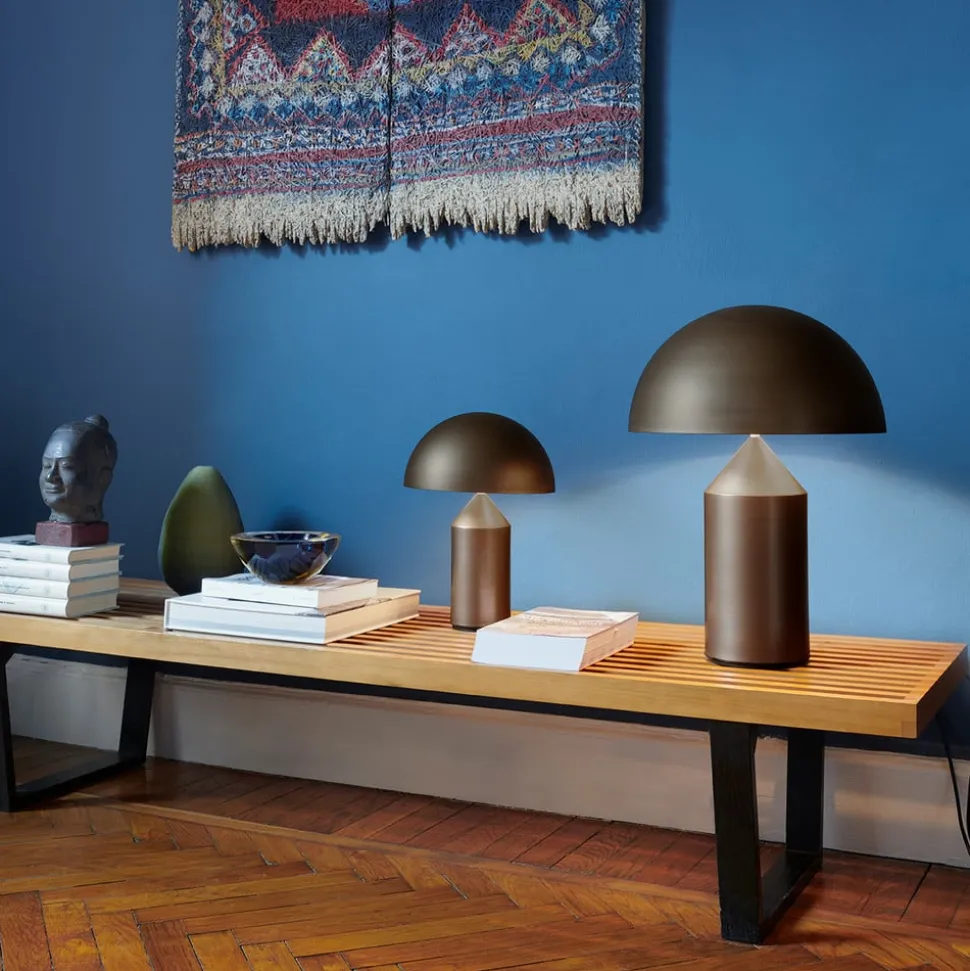 Oluce Atollo tafellamp, dimbaar, Ø38cm, brons