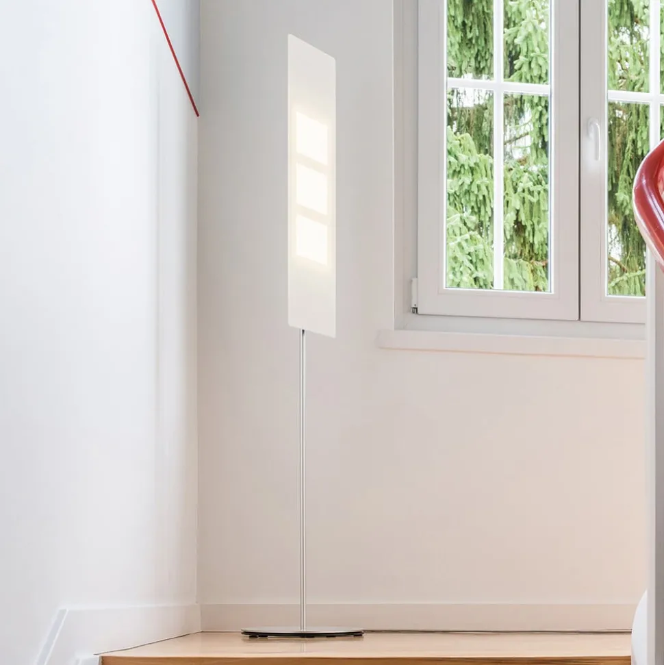 OMLED vloerlamp One f3l, roestvrij staal/zwart, OLED