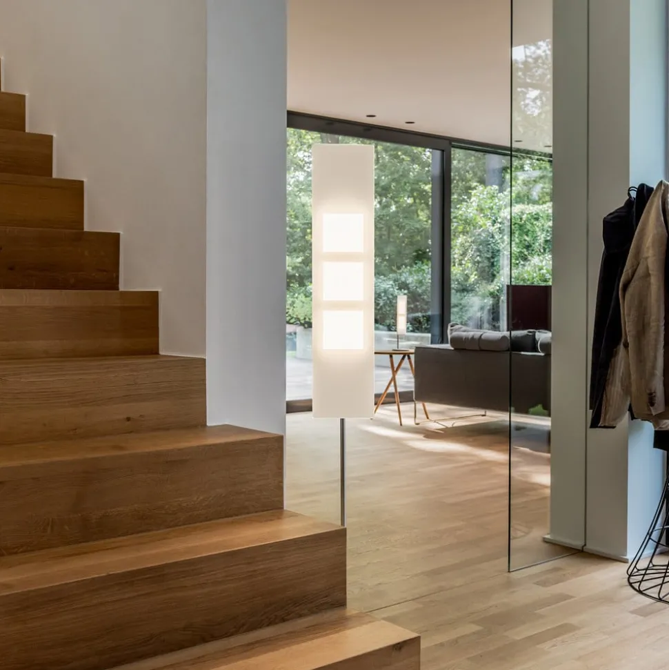 OMLED vloerlamp One f3l, roestvrij staal/zwart, OLED