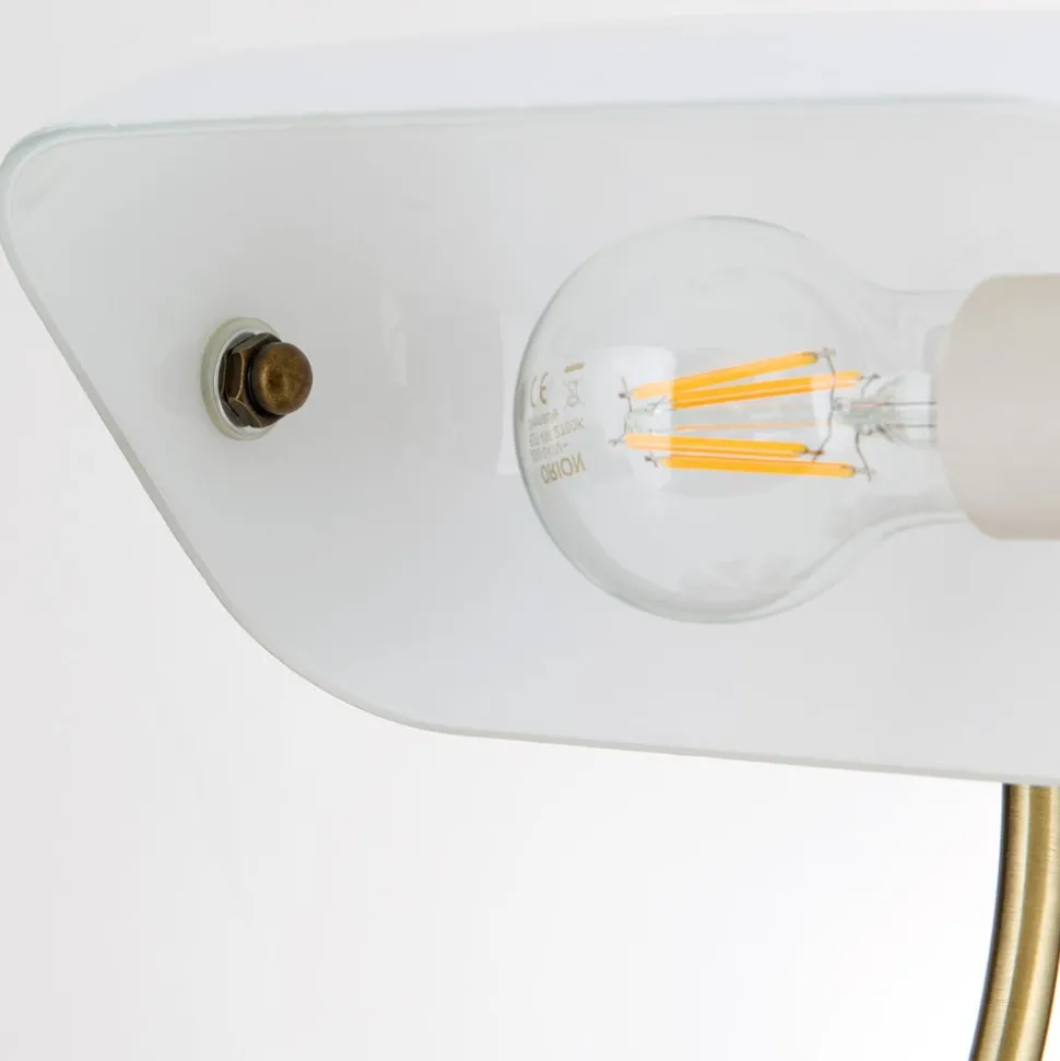 Onella tafellamp in bankiersstijl opaal