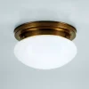 Opalen plafondlamp HARRY met messing