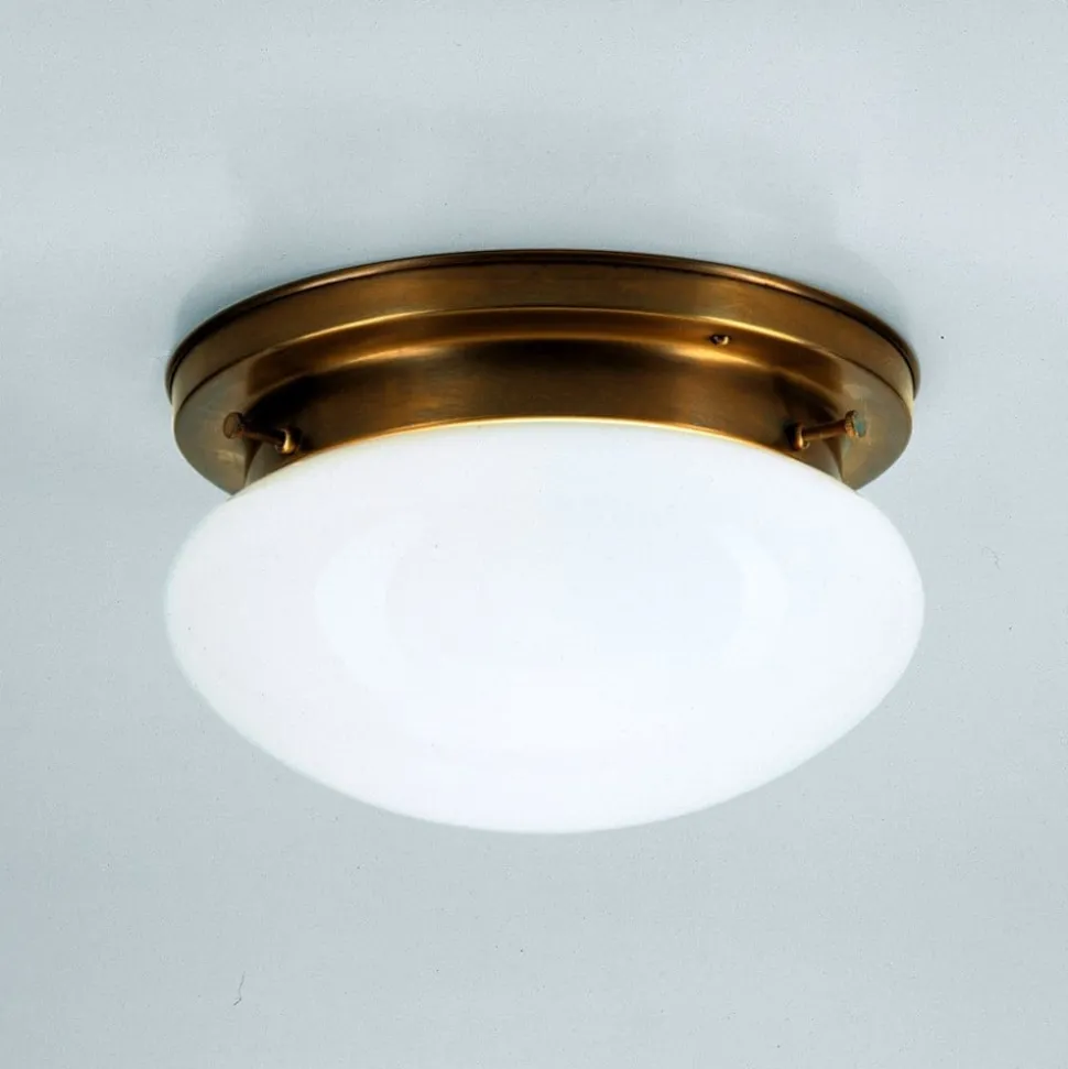 Opalen plafondlamp HARRY met messing