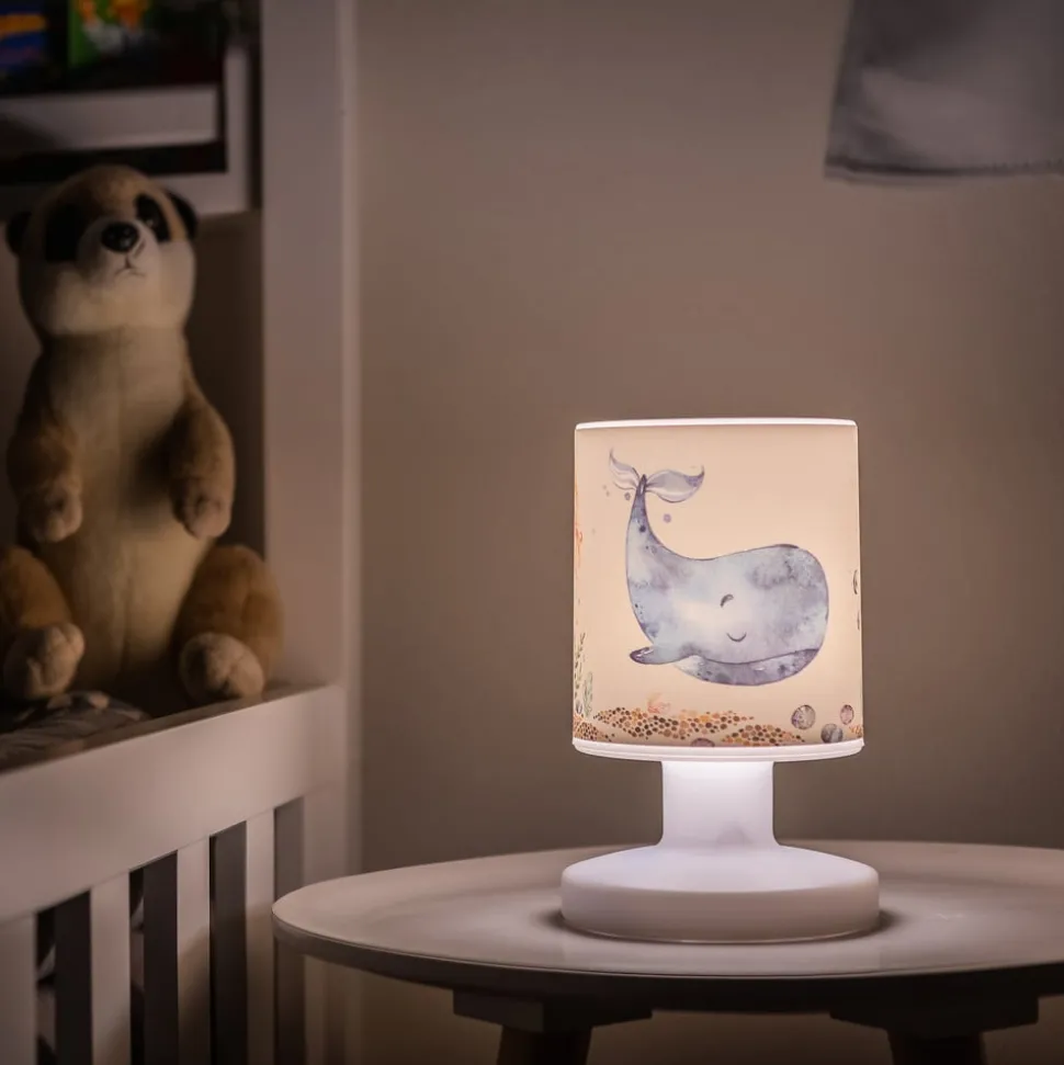 Oplaadbare LED tafellamp Paul Pottwal, wit/blauw, USB