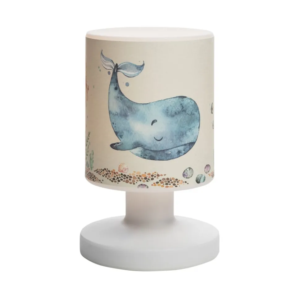 Oplaadbare LED tafellamp Paul Pottwal, wit/blauw, USB