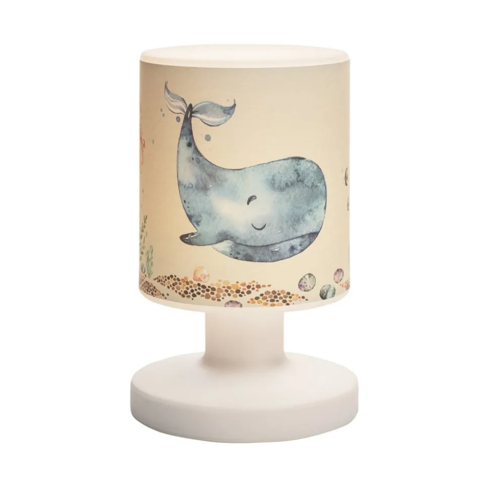 Oplaadbare LED tafellamp Paul Pottwal, wit/blauw, USB