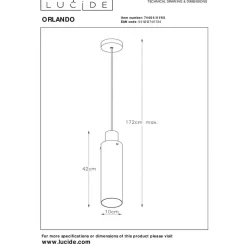 Orlando hanglamp, rookgrijs, 1-lamp