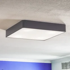 Oro plafondlamp van staal en glas, grijs, 45cm