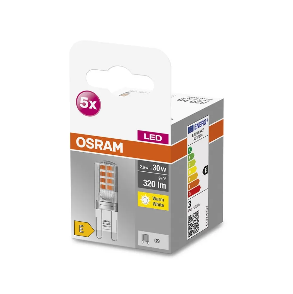 OSRAM Base PIN LED stiftlamp G9 2,6W 320lm per 5