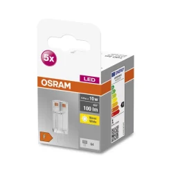 OSRAM Base PIN LED stiftlamp G4 0,9W 100lm per 5