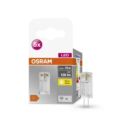 OSRAM Base PIN LED stiftlamp G4 0,9W 100lm per 5