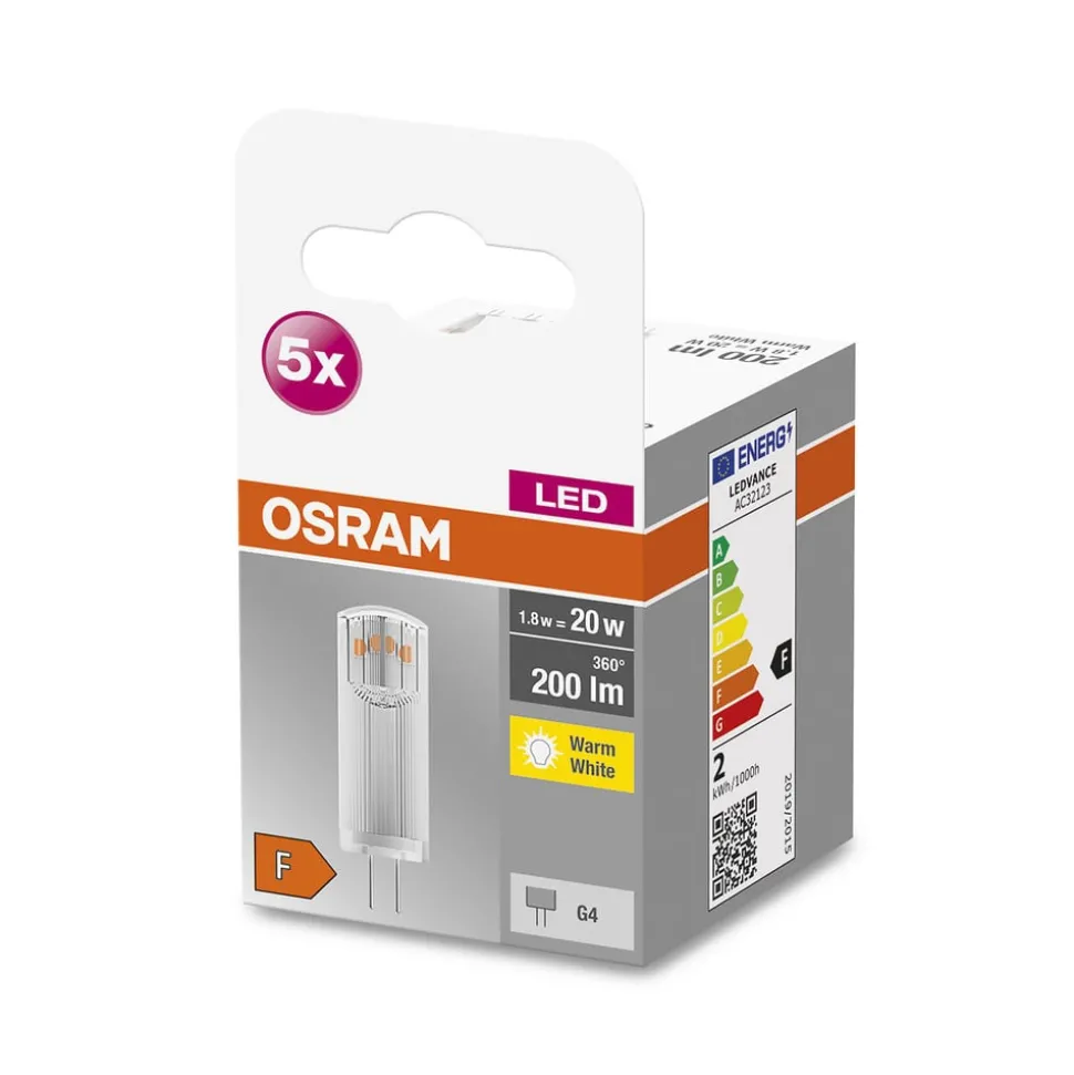 OSRAM Base PIN LED stiftlamp G4 1,8W 200lm per 5