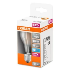 OSRAM Classic A LED lamp E27 5W 4.000K mat dimbaar