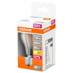 OSRAM Classic A LED lamp E27 4,8W 2.700K mat dim