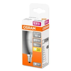 OSRAM Classic B LED lamp E14 4,9W 2.700K mat