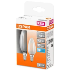 OSRAM Classic B LED lamp E14 4W 4.000K mat 2/set