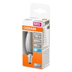 OSRAM Classic B LED lamp E14 4W 6.500K mat