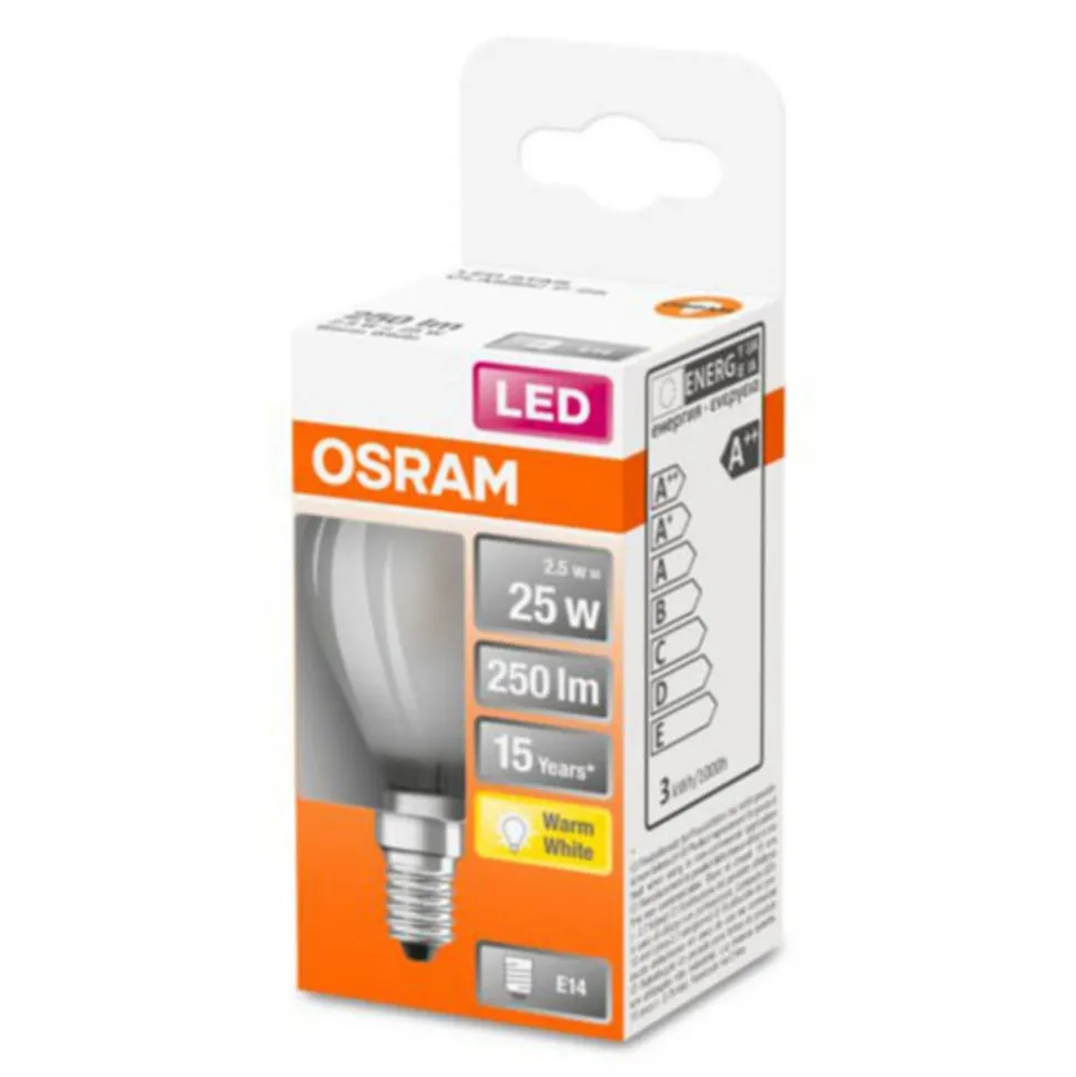 OSRAM Classic P LED lamp E14 2,5W 2.700K mat