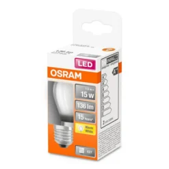 OSRAM Classic P LED lamp E27 1,5W 2.700K mat