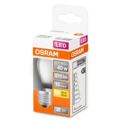 OSRAM Classic P LED lamp E27 4W 2.700K mat