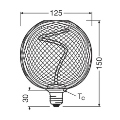 OSRAM Decor LED Spiraal Globe E27 3,5W zwart 818