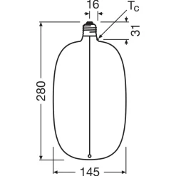 OSRAM LED Big Elipse Ovaal E27 4,8W 818 Gloeilamp rook dimbaar