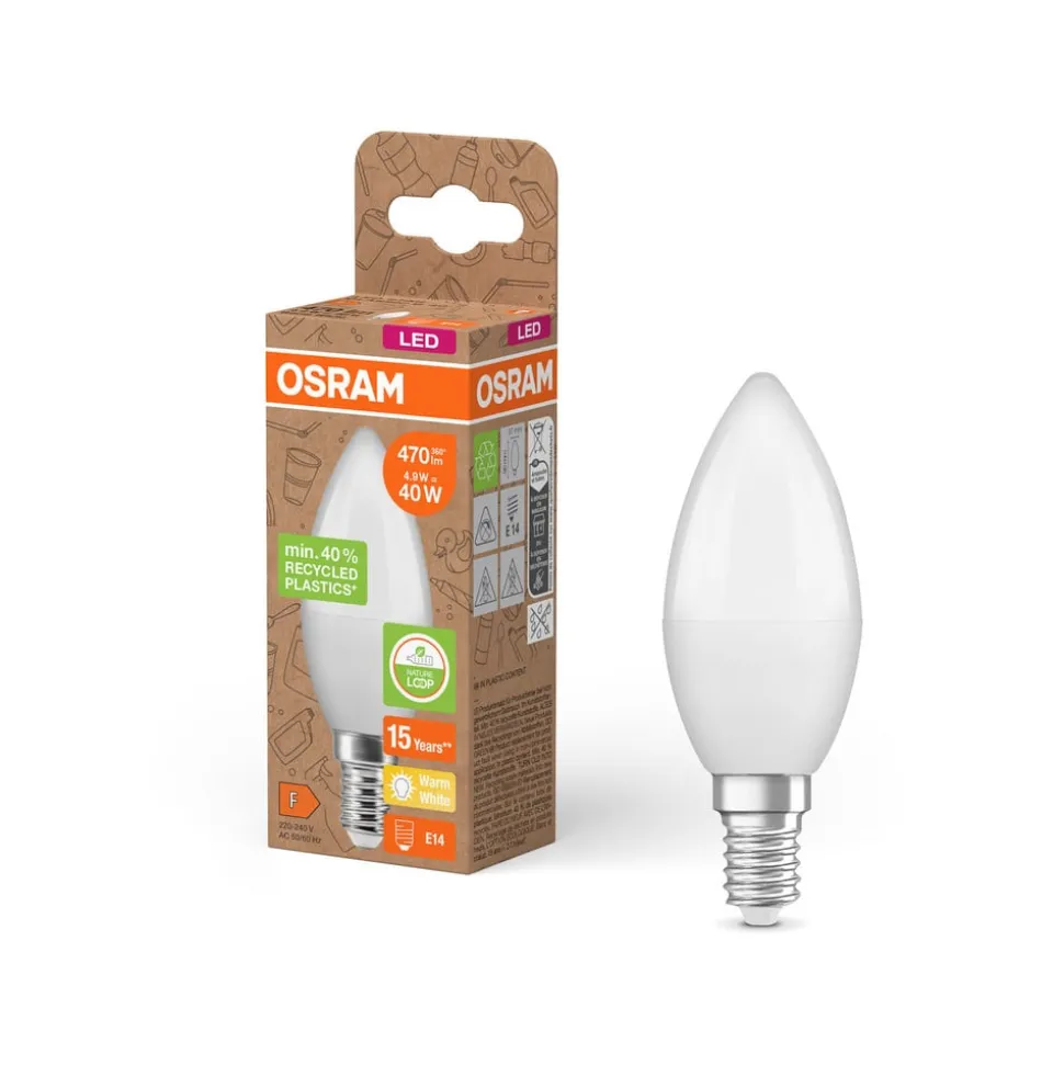 OSRAM LED Classic Star, kaars, mat, E14, 4,9 W, 2.700 K