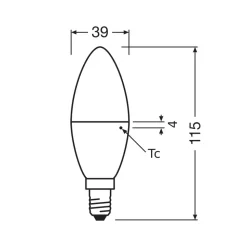 OSRAM LED Classic Star, kaars, mat, E14, 7,5 W, 2.700 K