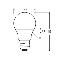 OSRAM LED Classic Star, mat, E27, 4,9W, 2.700K, 470 lm