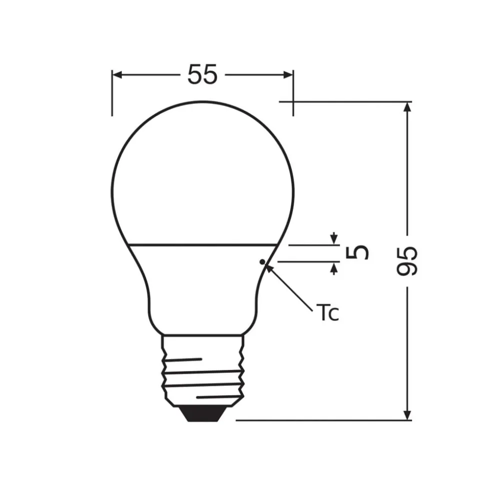 OSRAM LED Classic Star, mat, E27, 4,9W, 2.700K, 470 lm