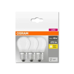 OSRAM LED druppel E27 P40 4W 2.700K 470lm mat per3