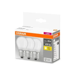 OSRAM LED druppel E27 P40 4W 2.700K 470lm mat per3