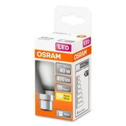OSRAM LED druppellamp B22d 4W 2.700K mat