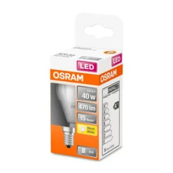 OSRAM LED druppellamp E14 4,9W 827 ster, mat
