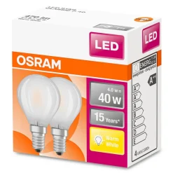 OSRAM LED druppellamp E14 4W warmwit 2 per set