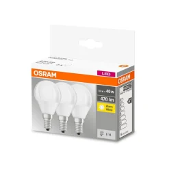 OSRAM LED druppels E14 P40 4,9W 2.700K 470lm per 3