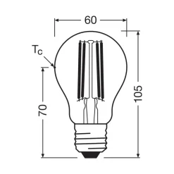 OSRAM LED filament lamp E27 3.8W 4000K dimbaar