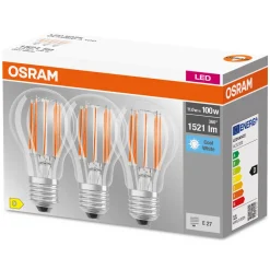 OSRAM LED filament lamp E27 Base 11W 4.000K per 3